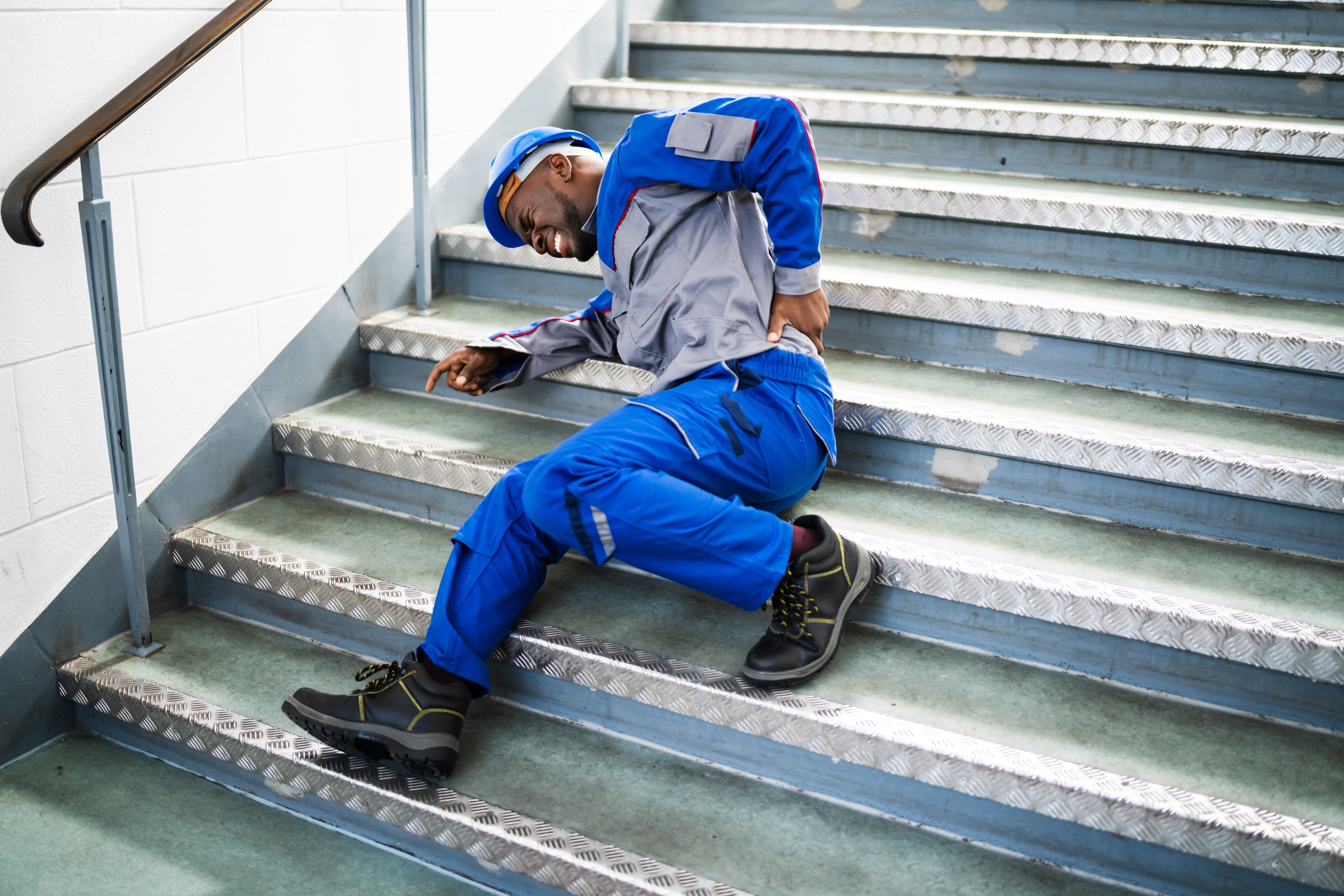 %name Worker Man Lying On Staircase